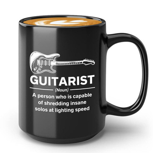 Guitarist Coffee Mug 15oz Black - Guitarist (n.) A person who is capable - musician guitar player electronic rock acoustic apparel gift Guitarist Coffee Mug 15oz Black - Guitarist (n.) A person who is capable - musician guitar player electronic rock acoustic apparel gift