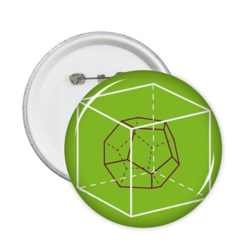 Combinatorial Cube Mathematical Geometric Space Pins Badge Button Emblem Accessory Decoration 5pcs