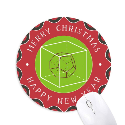 Combinatorial Cube Mathematical Geometric Space Mouse Pad Merry Christmas Round Rubber