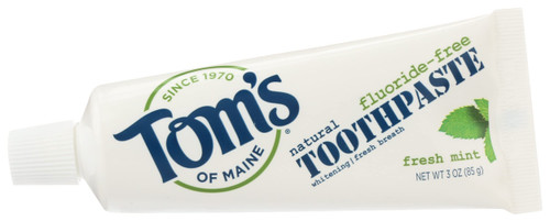 Tom's of Maine Travel Size Fluoride-Free Fresh Mint Toothpaste, 3 oz. 6-Pack (Packaging May Vary)