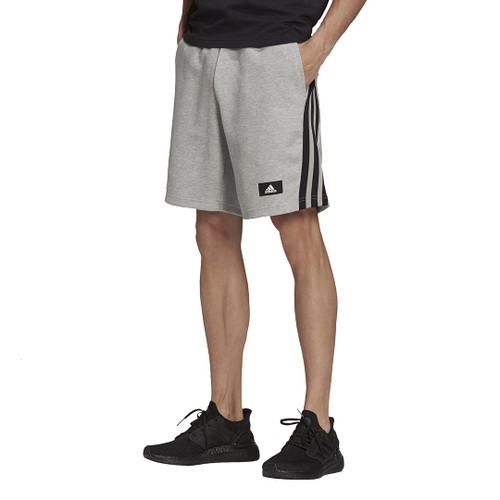 adidas Men's Sportswear Future Icons Three Stripes Short, Medium Grey Heather