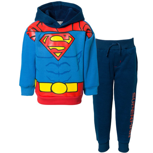 DC Comics Justice League Superman Big Boys Fleece Pullover Hoodie & Pants Set Blue 14-16