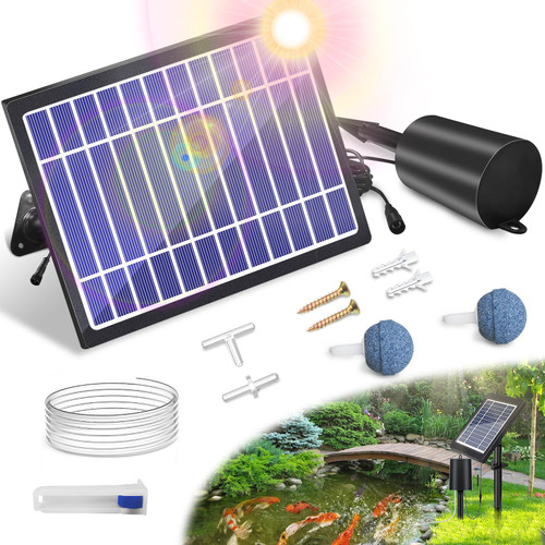 Solar Pond Aerator with Air Pump, 3 Modes(18H/36H/72H) Solar Aerator for Ponds Outdoor, 4W & 2200 mAh Solar Powered Air Pump with Bubble Regulator for Small Fish Pond, Stock Tank, Aquarium Hydroponics Solar Pond Aerator with Air Pump, 3 Modes(18H/36H/72H) Solar Aerator for Ponds Outdoor, 4W & 2200 mAh Solar Powered Air Pump with Bubble Regulator for Small Fish Pond, Stock Tank, Aquarium Hydroponics