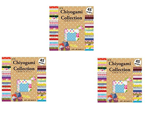 Toyo 3 pack set 45 patterns of Chiyogami Collection Origami papers 15cm 018054 from Japan