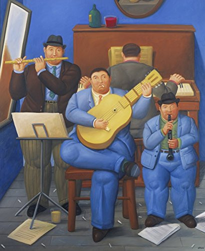 Fernando Botero - Musicians, Size 24x30 inch, Poster art print wall décor