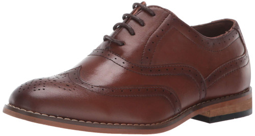 Stacy Adams Boy's Dunbar Wingtip Oxford, Cognac, 11 M US Big Kid