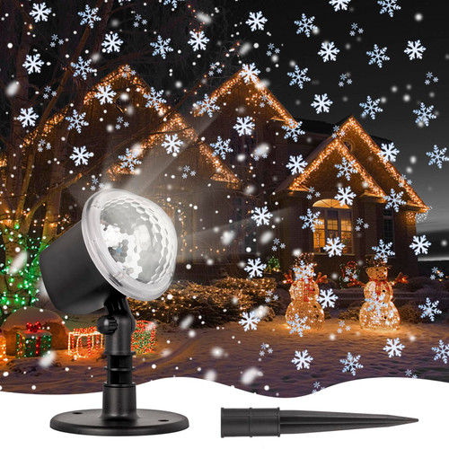 Christmas Projector Lights Outdoor, Weatherproof Snowflake Projector Lights Outdoor Indoor, Wider Lighting Range LED Christmas Snowfall Lights for Christmas Xmas Holiday Home Party Decoration
