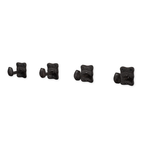 Rustic State Motris Wall Mount Cast Iron Hooks Coat Towel Bag Hat Hanger Multiuse Entryway Railroad Spike Rack Black Set of 4