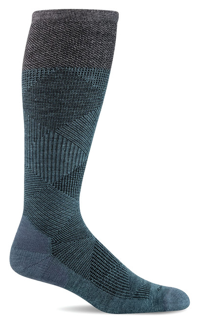 Sockwell Men's Diamond Dandy Moderate Graduated Compression Sock, Blue Ridge - L/XL