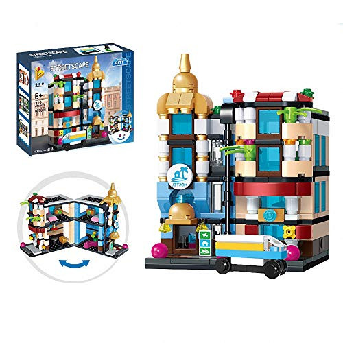 Anmada Building Blocks Toy Set City Street Hotel Construction Building Kit Miniature of City 310 Piece Educational Building Bricks for 6+ Age Boys Girls (Hotel)