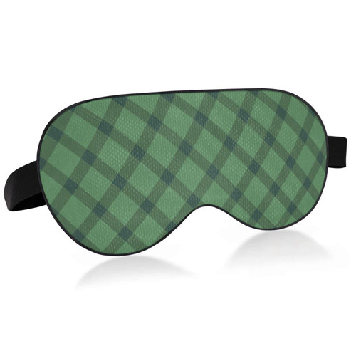 Unisex Sleep Eye Mask Green-Cross-Plaid Night Sleeping Mask Comfortable Eye Sleep Shade Cover