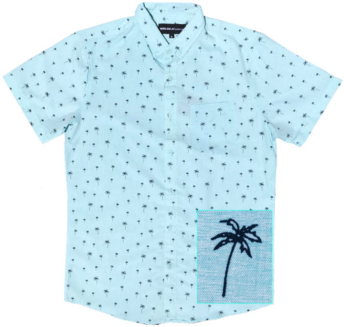 Molokai Fun Novelty Shirts (Palm Trees Pattern (Mint Green), XL)
