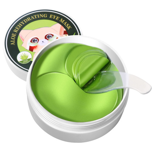 60 Pcs Aloe Vera Under Eye Masks - Reduce Puffy Eyes and Dark Circles, Look Youthful with Firm and Improved Under Eye Skin, and Reduce Wrinkles and Fine Lines - Pure Natural Ingredients