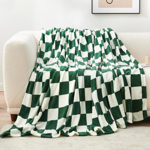 Cozy Bliss Fleece Bed Blankets Twin Size - Cozy Fuzzy Plush Blanket Twin Blanket for Bed, Sofa, Couch, Travel, Camping, Pine Green 60x80 inches