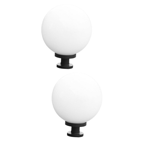 Yardwe 2pcs fence lights post globe light fixture lamp post decoration outdoor globe light post mount globe light fixture outdoor decoration post light exterior light Acrylic Christmas