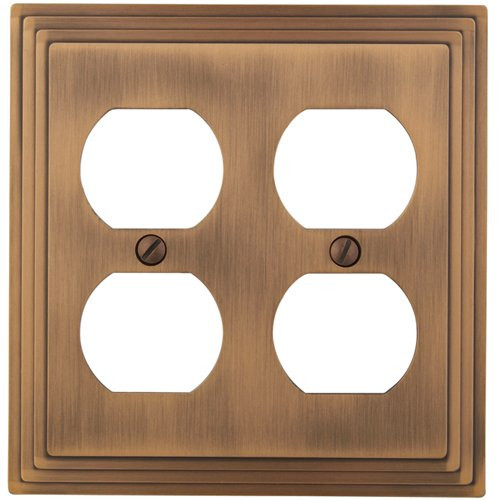 Amertac 84DDAC 2 Duplex Steps Wallplate, Antique Copper
