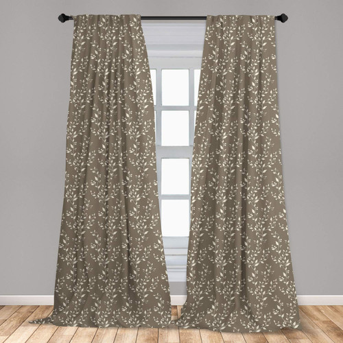 Ambesonne Floral Curtains, Nature Inspirations Pattern Branches Leaves and Berries Silhouette Digital Art, Window Treatments 2 Panel Set for Living Room Bedroom, Pair of - 28" x 84", Taupe Cream Ambesonne Floral Curtains, Nature Inspirations Pattern Branches Leaves and Berries Silhouette Digital Art, Window Treatments 2 Panel Set for Living Room Bedroom, Pair of - 28" x 84", Taupe Cream