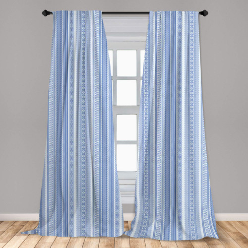 Ambesonne Nordic Curtains, Vertical Geometric Pattern Scandinavian Style Chevron Zigzag Lines Flowers, Window Treatments 2 Panel Set for Living Room Bedroom, Pair of - 28" x 84", Pale Blue Ambesonne Nordic Curtains, Vertical Geometric Pattern Scandinavian Style Chevron Zigzag Lines Flowers, Window Treatments 2 Panel Set for Living Room Bedroom, Pair of - 28" x 84", Pale Blue