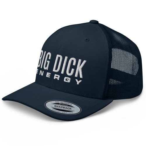 RIVEMUG Big Dick Energy Premium Trucker Hat Curved Bill Mid Crown Adjustable Funny Cap for Men Navy