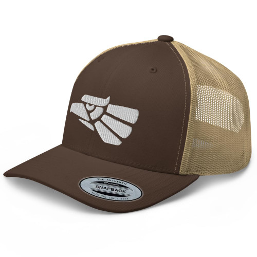 RIVEMUG Hecho en Mexico Premium Trucker Hat Curved Bill Mid Crown Adjustable Mexican Cap Brown/Khaki