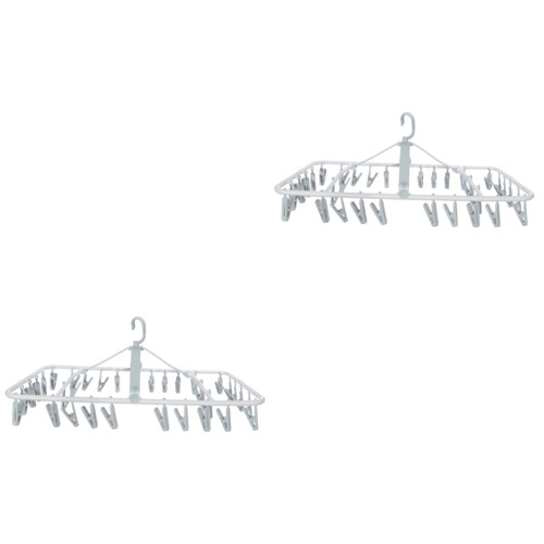 Alipis 2pcs Foldable Hanger Clothesline Drip Drying Hanger Clothes Drying Rack Laundry Hanging Rack Laundry Hanger Shoe peg Hanger for Socks Sock peg Washer Home Travel Hook up pp Outdoor