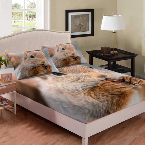 Feelyou Kids Cartoon Fitted Sheet Cute Squirrel Print Bed Sheet Set 3D Animal Theme Bedding Set for Boys Girls Kids Room Decor Lightweight Nature Theme Bed Cover Twin Size Feelyou Kids Cartoon Fitted Sheet Cute Squirrel Print Bed Sheet Set 3D Animal Theme Bedding Set for Boys Girls Kids Room Decor Lightweight Nature Theme Bed Cover Twin Size