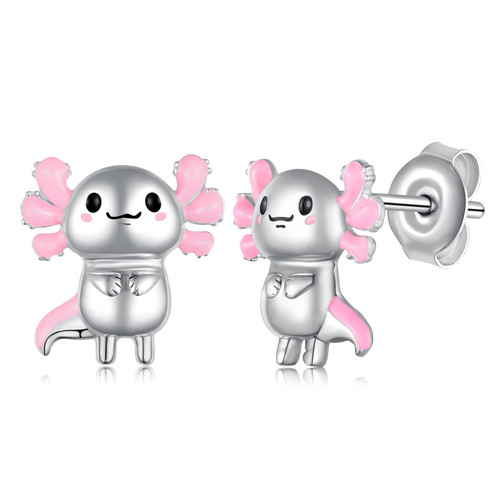 Axolotl Earrings for Girl,925 Sterling Silver Axolotl Stud Earrings,Cute Animal Jewelry Gifts for Women Girls Daughter Axolotl Earrings for Girl,925 Sterling Silver Axolotl Stud Earrings,Cute Animal Jewelry Gifts for Women Girls Daughter