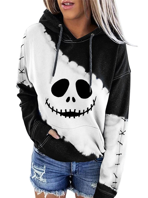 Romever Nightmare before Christmas Hoded Sweatshirt, Jack Skellington Oogie Boogie Hoodie (Halloween1,Large)