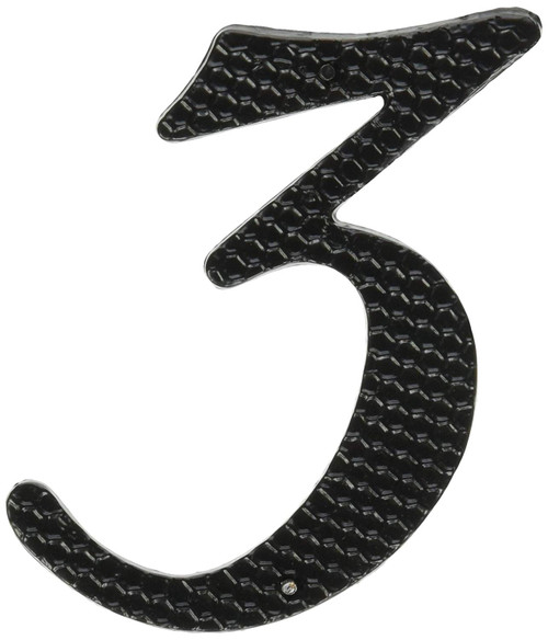 Hy-Ko DC-5/3 House Number '3' Colonial Hammered Black, 4-1/2'