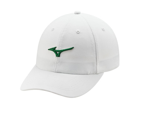 Mizuno Standard Tour Adjustable Lightweight Hat, White/Green