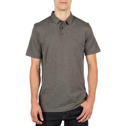 Volcom Men's Wowzer Modern Fit Cotton Polo Shirt, Stealth, X-Small