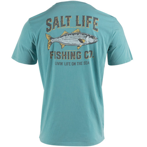 Salt Life Life on The Sea Short Sleeve Salt Washed Pocket Tee T Shirt, Sea Green, Medium US