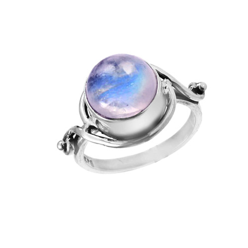 Natural Rainbow Moonstone Ring Statement Ring Moonstone Jewelry Healing Stone Christmas Gift 925 Sterling Silver Everyday Wear Women Ring (8)
