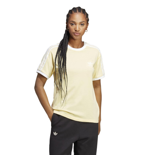 adidas Originals Women's 3-Stripes T-Shirt, Almost Yellow, Small adidas Originals Women's 3-Stripes T-Shirt, Almost Yellow, Small