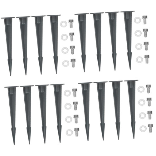Yardwe 16 pcs Lawn Light Pole LED Outdoor Solar Lights LED Flood Light Flood Light Outdoor Light Stakes Ground Stakes for Christmas Lights Metal Stake Solar Lights Replacement Spike