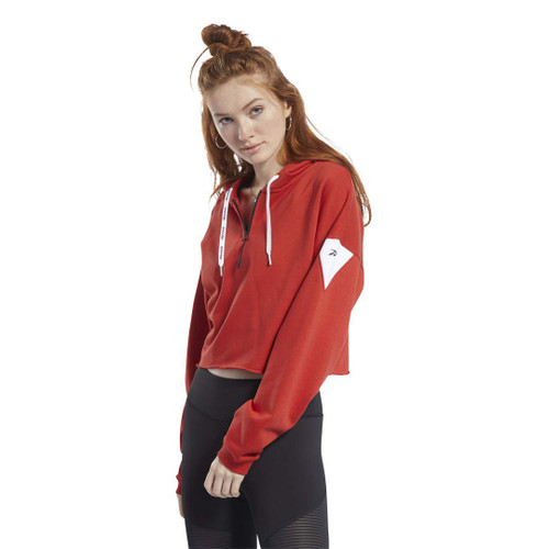 Reebok Workout Ready Meet You There 1/4 Zip Hoodie, Legacy Red, 3X22W