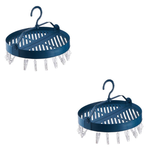 NOLITOY 2pcs Collapsible Clothes Rack Collapsible Hangers Hangers Laundry Drying Hanger Bra Drying Rack Socks Hanger Clip Round Rack Foldable Clothespin Underwear Hanger Windproof