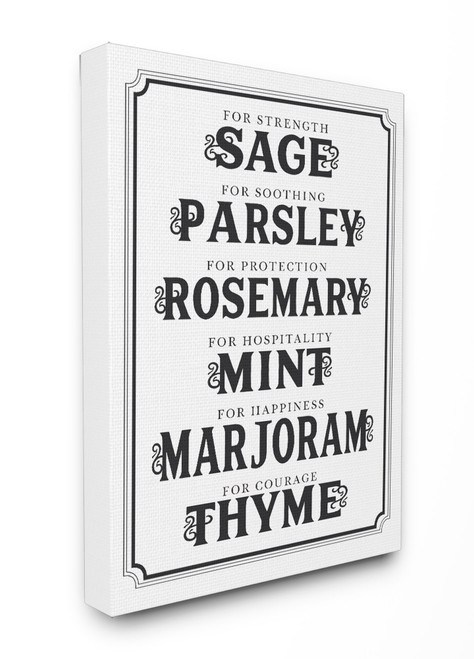 Stupell Industries Sage, Parsley, Rosemary, Mint, Marjoram, Thyme Canvas Wall Art, 16 x 20, Multi-Color Stupell Industries Sage, Parsley, Rosemary, Mint, Marjoram, Thyme Canvas Wall Art, 16 x 20, Multi-Color