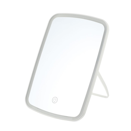 minkissy Led Lighted Mirror Led Vanity Mirror Vintage Vanity Mirror Portable Mirror Portable Makeup Mirror Tabletop Mirror Led Mirror Desktop Mirror Fold Aluminum Alloy Beauty Mirror White