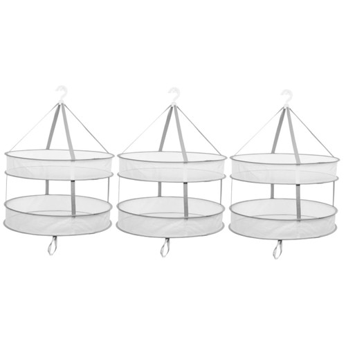 Cabilock 3pcs Double Clothes Basket Foldable Drying Rack Sweater Drying Rack Foldable Clothes Drying Rack Collapsible Drying Rack Grey Towels Gray Towels Bras Drying net Underwear Grid Mesh