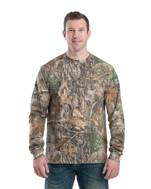 Berne Men's Lightweight Performance Long Sleeve T-Shirt, Large, Tall, Realtree Edge