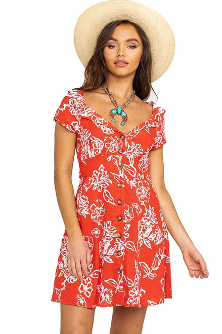 Free People A Thing Called Love Mini Dress Red Combo 2