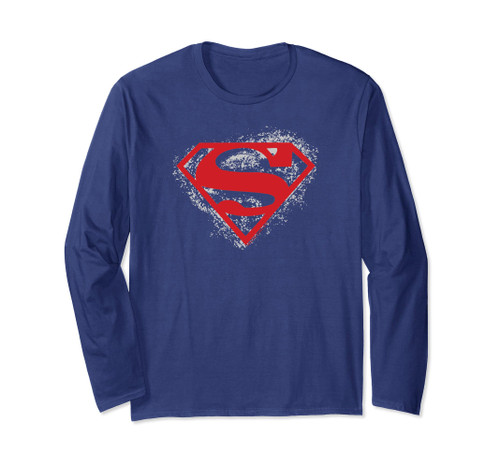 Superman Hardcore Noir Shield Long Sleeve T-Shirt