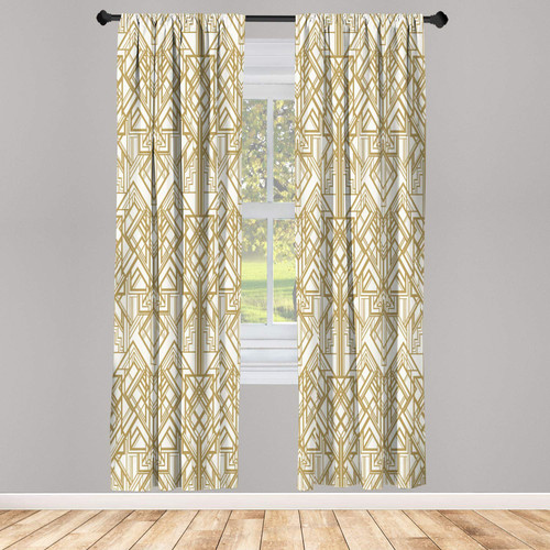 Ambesonne Geometric Window Curtains, 1920s Style Futuristic Retro Mix Vertically Symmetrical Design, Lightweight Decorative 2-Panel Set & Rod Pocket, Pair of - 28" x 95", Pale Brown and Off White Ambesonne Geometric Window Curtains, 1920s Style Futuristic Retro Mix Vertically Symmetrical Design, Lightweight Decorative 2-Panel Set & Rod Pocket, Pair of - 28" x 95", Pale Brown and Off White