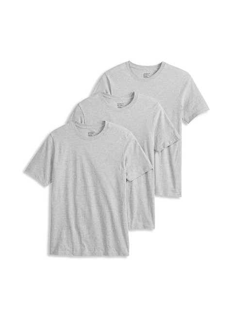 Jockey Men's Undershirt Classic Crew Neck - 3 Pack, Grey Heather, S