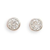 925 Sterling Silver 4mm Clear Bezel Set CZ Cubic Zirconia Simulated Diamond Stud Earrings Jewelry Gifts for Women