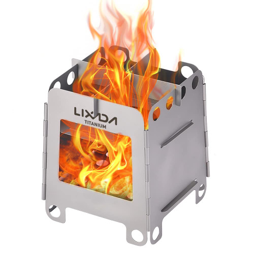 Portable Camping Titanium Stove Lightweight Folding Wood Burning Stove Pocket Stove Outdoor Camping Backpacking Cooking Picnic Tubbek Portable Camping Titanium Stove Lightweight Folding Wood Burning Stove Pocket Stove Outdoor Camping Backpacking Cooking Picnic Tubbek