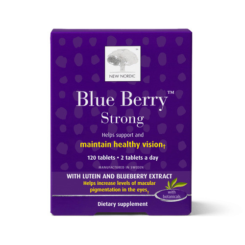 NEW NORDIC Blue Berry Strong | Eye & Vision Support Supplement | Lutein Eyebright & Bilberry | Swedish Made | 120 Tablets (Pack of 1)
