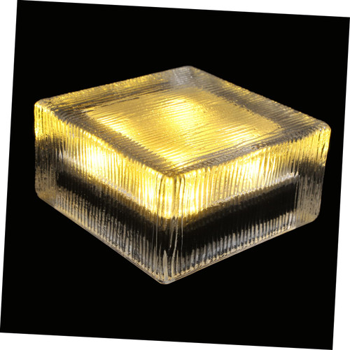 DOITOOL 1pc Buried Lights Outdoor Led Landscape Light Solar Ice Brick Lamp Led Floor Lamps Outdoor Floor Lamps Led Solar Disc Lights Solar Pathway Lights Buries Light Decorative Light Lawn