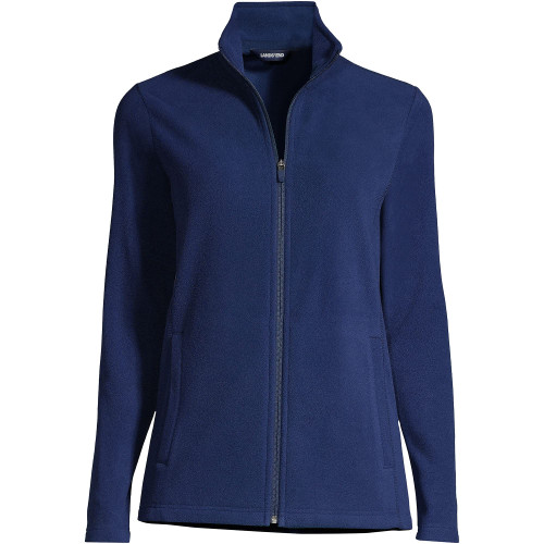 Lands' End Womens Full Zip Fleece Jacket Deep Sea Navy Regular Medium